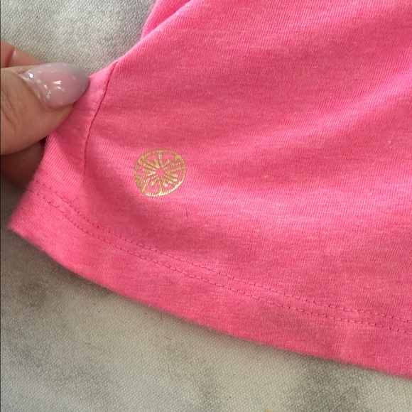 Lilly Pulitzer Girls Pink Ruffle Tank with Blue Printed Shorts Set S (4/5) - Picture 6 of 7